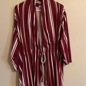 Kiyonna NWT: Bellini Top, plus size 3 3x striped cover up sweater open front top